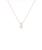 Two-stone diamond drop necklace in 14K rose gold solid gold