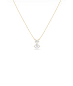 Two-stone diamond drop necklace in 14K yellow gold