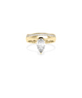 Vintage Pave Pear Lab Diamond Solitaire Ring