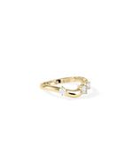 Wave Lab Diamond Ring 14K solid gold minimal wave side profile view