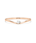 Wave solitaire diamond bangle in 14K rose gold