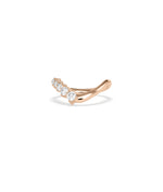 Wavy diamond half band ring in 14K rose gold wave style