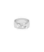 Wide band pear lab diamond cluster ring in 14K white gold