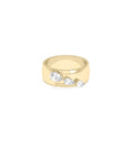 Wide Band Pear Lab Diamond Ring