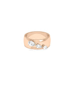 Wide band pear lab diamond cluster ring in rose gold